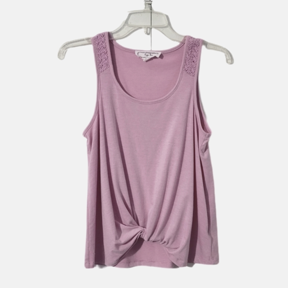 Hippie Rose  Women's  Size Small Pullover  Twist- Front  Sleeveless  Top  Pink